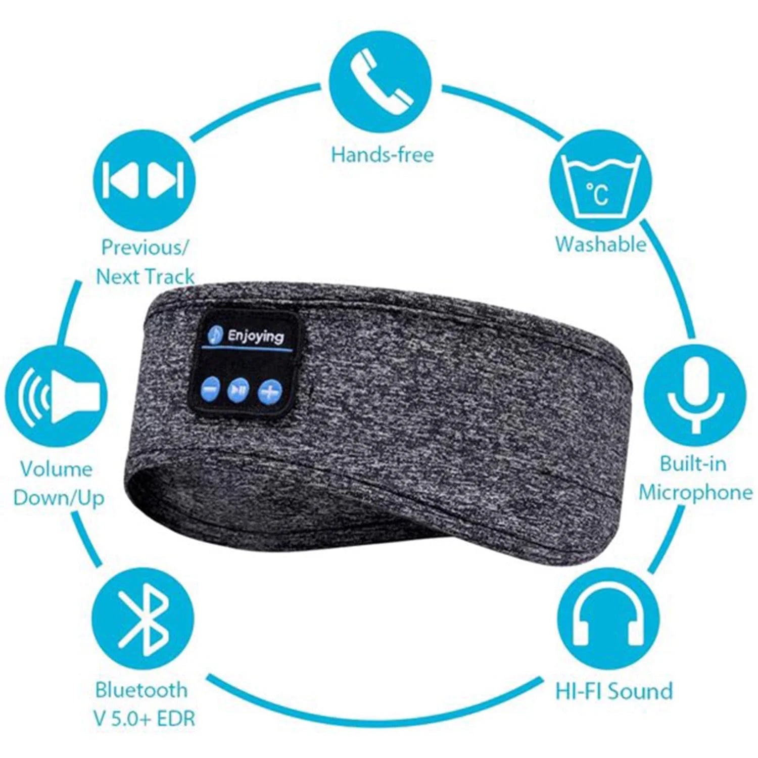 JXR True Wireless Bluetooth 5.2 On-Ear Headphone, Gray